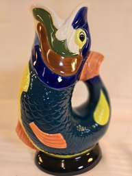 Vintage Dartmouth Devon Gurgling Fish Pitcher 10' Colorful