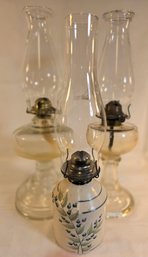 Oil Lamp Lot- One Ceramic With Blueberry Motif