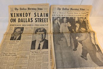 Kennedy Assassination With Oswald Killing Newspapers