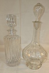 Two Crystal Decanters With  Stoppers