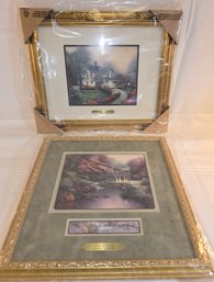 2 Thomas Kinkaid Framed Pictures- Pools Of Serenity, Home Is Where The Heart Is
