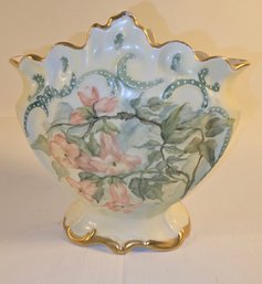 D&C France Gold Trim Flower Designed Vase