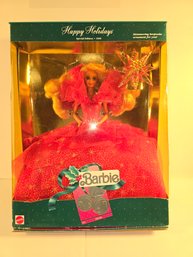 Mattel Happy Holiday Barbie In Red Dress In Box