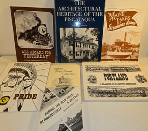 Maine Train And Steamboat Book Lot