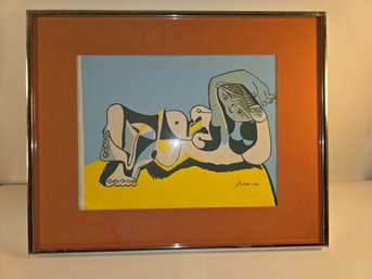 Picasso Print-Vintaged Framed Picasso Print 16 X 20