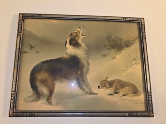 Walter Hunt 'Found' Collie Dog And Lamb Print