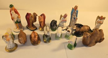 Vintage Chalkware Nativity Set