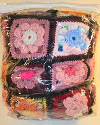 Afghan-Hand Crochet Flowers In Pastel Colors-