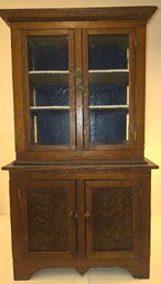 Antique Child's Doll Furniture Step Back Cupboard Hutch