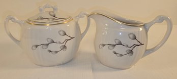 Vintage Hanover China Spring Willow Sugar & Creamer Set