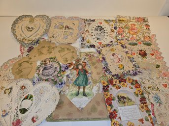 Antique Victorian Die Cut Valentines Day Lot