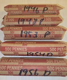 5 Penny Rolls From 1940's And 50's