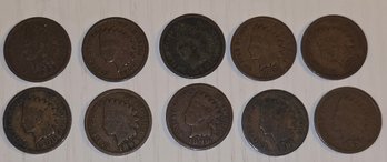 10 Indian Head Wheat Back Pennies