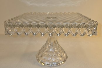 10' By 10' Pressed Glass Crystal Cake Stand