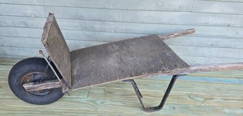 Vintage Wood Wheelbarrow Cart