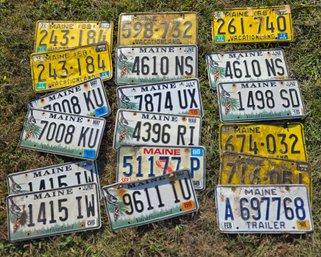 Lot Of Vintage Maine License Plates