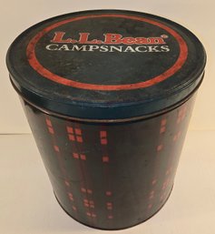 Vintage LL Bean Camping Snack Tin Green & Red Plaid