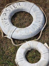 Vintage Pair Of Nautical White Life Rings Life Preservers