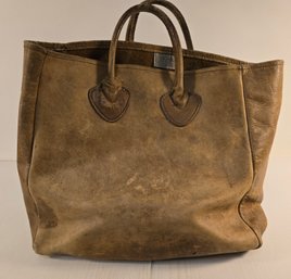 Vintage LL Bean Leather Tote Carry Bag