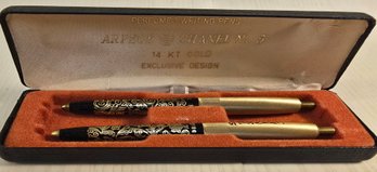 Vintage 14kt Gold Filigree Chanel Perfume Pen Set