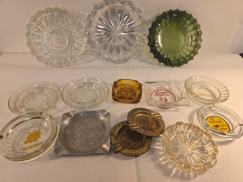 Lot Of Vintage Glass Ashtrays