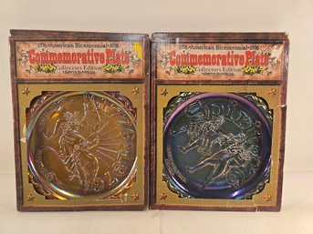 Pair Of Vintage Indiana Carnival Glass Bicentennial Collector's Plates