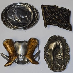Lot Of 4 Belt Buckles
