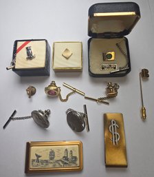 Tie Pin Lot With 2 Money Clips