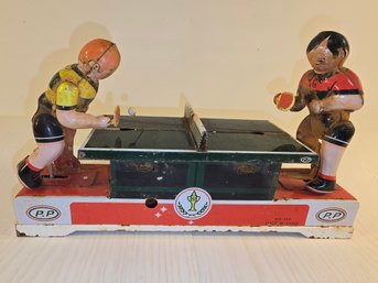 Vintage Tin Toy Table Tennis Wind Up MISSING THE KEY