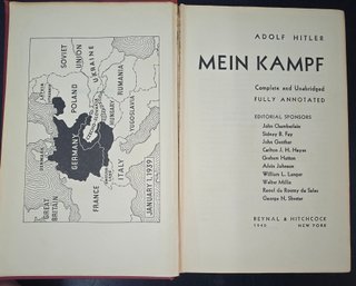 Annotated 1940 English Edition Book Of A H Mein Kampf