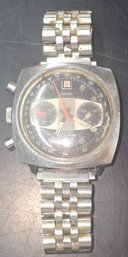 Vintage 1970s Breitling Datora Stainless Steel Men's Chronograph Watch