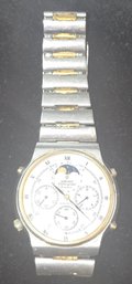 Vintage 1990s Two-tone Seiko 7a48-7000 Moon Phase Chronograph Watch