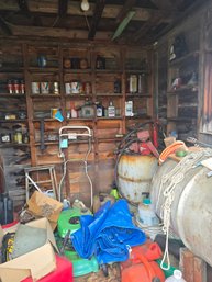 Contents Of The Shed, Oil Cans, Pumps, Barrels