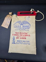 Antique New Old Stock Eagle Brand Canvas Water Bag