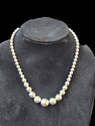 Vintage Sterling .925 Silver Bead Necklace 39.7 Grams