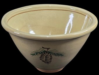 Vintage Monroe Salt Works Stoneware Bowl Pinecone Decoration