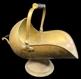 Antique Victorian Brass Helmet Coal Shuttle Pedestal Base
