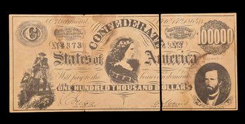 Confederate 100,000 Bank Note