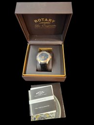 Rotary Men's Les Originals Skeleton Automatic Watch With Leather Strap