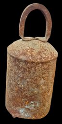 Antique  Iron Dome Top Cow Bell With Loop Handle