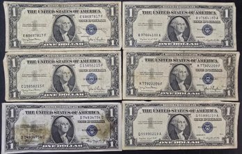 (6)  One Dollar Silver Certificates