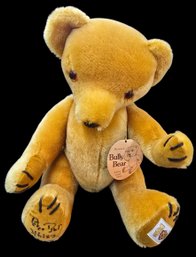 Vintage Mohair Bully Bear Signed By Peter Bull