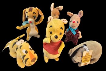 Vintage 1960s Sears Winnie The Pooh & Friends Plush Toy Collection Made By Gund