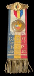 Knights Of Pythias Cabot Lodge No. 117 Sash With Medal, Andover Maine