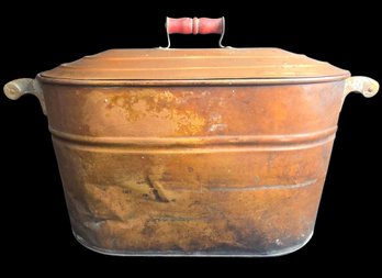 Antique Copper Double Boiler With Lid
