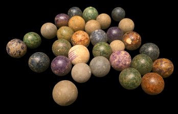 Antique Clay Marbles Varying Colors