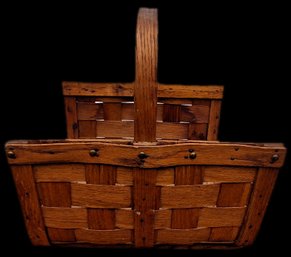 Vintage Woven Split Ash Wood Basket