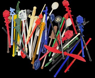 Vintage Plastic Bar Swizzle Sticks Lot