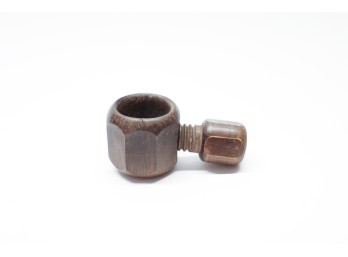 Antique Wooden Nutcracker Nut & Bolt Design