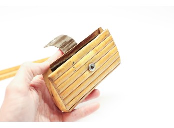 Wooden Handbag Clutch, Velvet Lined